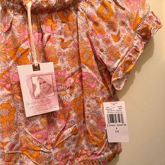 Jessica Simpson Floral Off-Shoulder Blouse - Pink and Orange - Picture 4 of 4